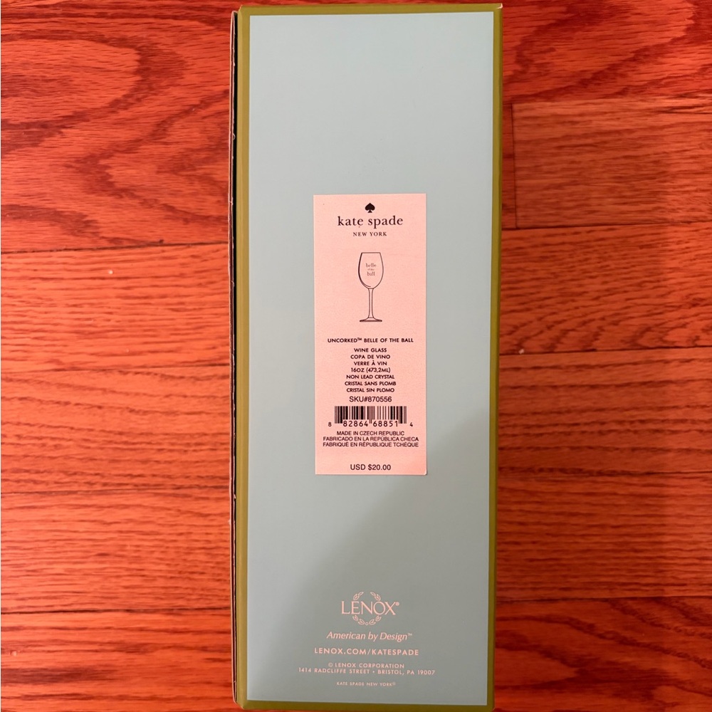 NWT Kate Spade “Belle of the Ball” Wine Glass - Picture 3 of 8